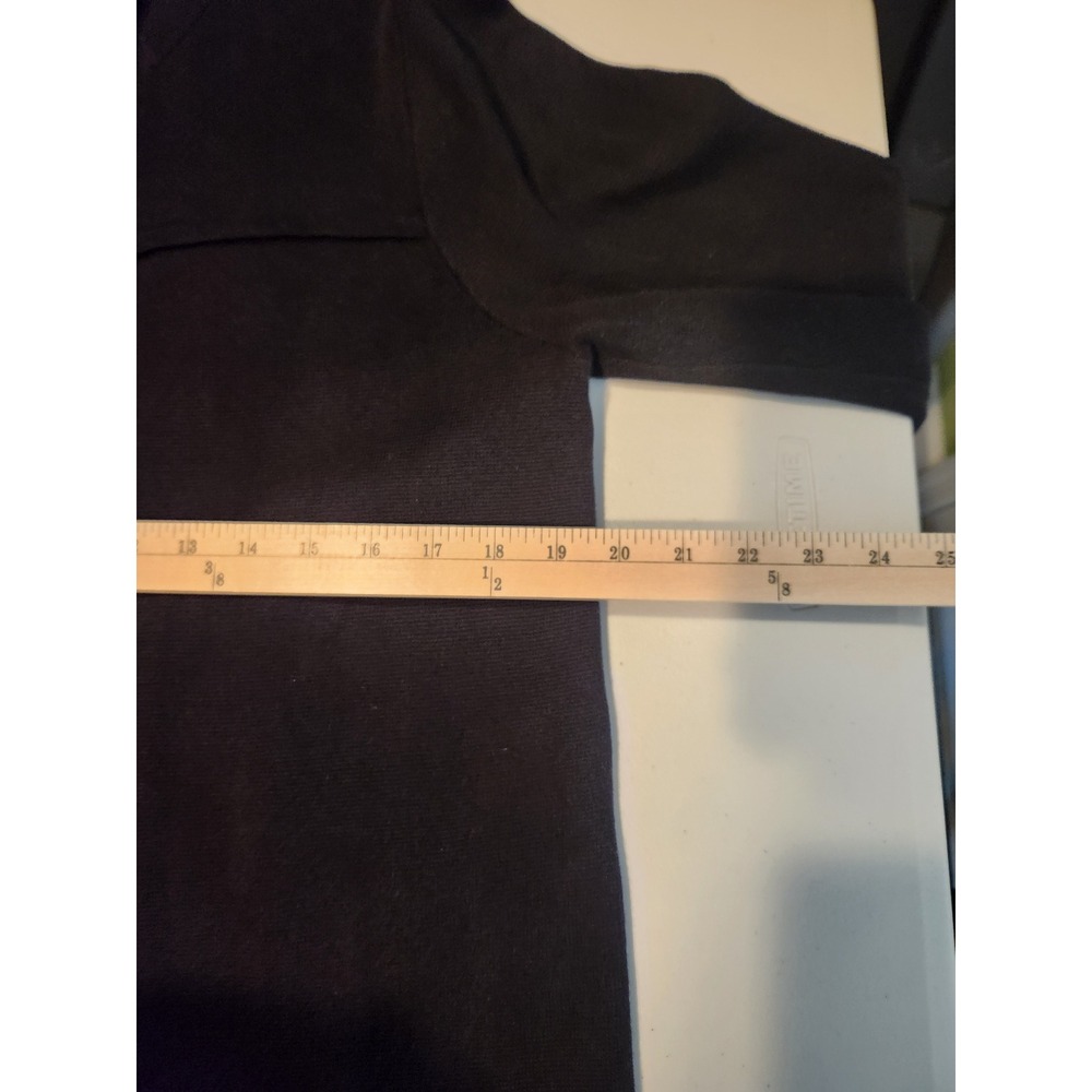 Chico's Black 100% Cotton Mock Neck Button Front Longline Cardigan Sweater Sz 1 - Picture 6 of 8